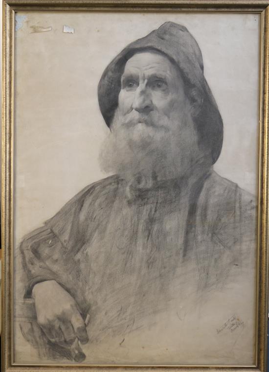 Newlyn School Portrait of a fisherman 28 x 19.5in.
